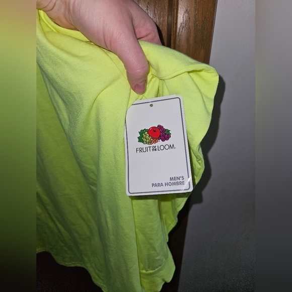 NWT 4X Fruit of Loom Bright Yellow Long Sleeve T Shirts - Picture 4 of 4